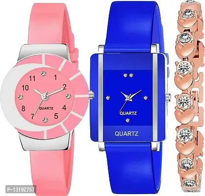 DKEROAD Analog Silicone Blue Strap Watch for Girls | Party-Wedding | - Model354-thumb0