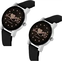 DKEROAD Analog Synthetic Leather Black Strap Watch for Women | Casual-Formal-Party-Wedding | - Model815-thumb1