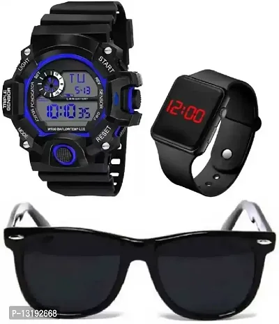 DKEROAD Digital Silicone Blue Strap Watch for Boys | Sports-Formal-Casual | - Model224