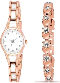 DKEROAD Analog Metal Rose Gold Strap Watch for Girls | Party-Wedding-Casual-Formal | - Model540-thumb2