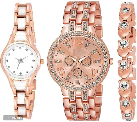 DKEROAD Analog Metal Rose Gold Strap Watch for Girls | Party-Wedding-Casual-Formal | - Model540