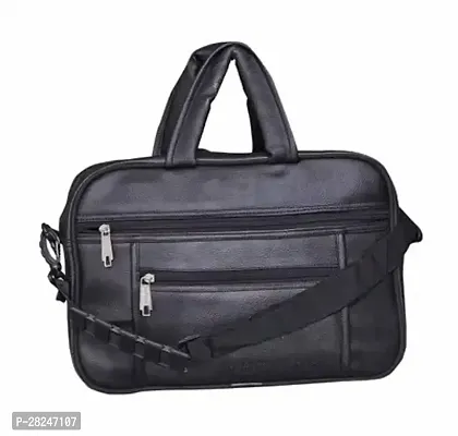 Classy Leather Solid Laptop Bag-thumb0