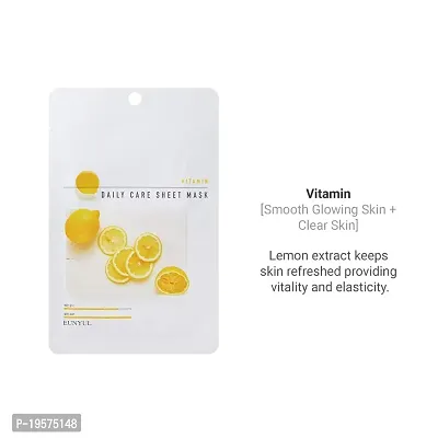 [Pack of 10] EUNYUL Daily Care Facial Sheet Mask Pack Vitamin x 10ea Korean Skincare Hydrating  Nourishing  Natural Ingredients for All Skin Types-thumb5