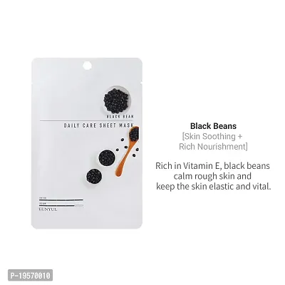 [Pack of 10] EUNYUL Daily Care Facial Sheet Mask Pack Black Bean x 10ea Korean Skincare Hydrating  Nourishing  Natural Ingredients for All Skin Types-thumb5