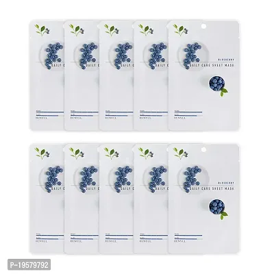 [Pack of 10] EUNYUL Daily Care Facial Sheet Mask Pack Blueberry x 10ea Korean Skincare Hydrating  Nourishing  Natural Ingredients for All Skin Types