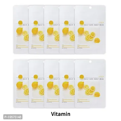 [Pack of 10] EUNYUL Daily Care Facial Sheet Mask Pack Vitamin x 10ea Korean Skincare Hydrating  Nourishing  Natural Ingredients for All Skin Types-thumb4