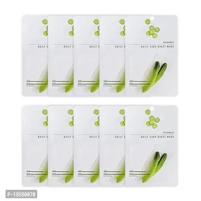 [Pack of 10] EUNYUL Daily Care Facial Sheet Mask Pack Cucumber x 10ea Korean Skincare Hydrating  Nourishing  Natural Ingredients for All Skin Types