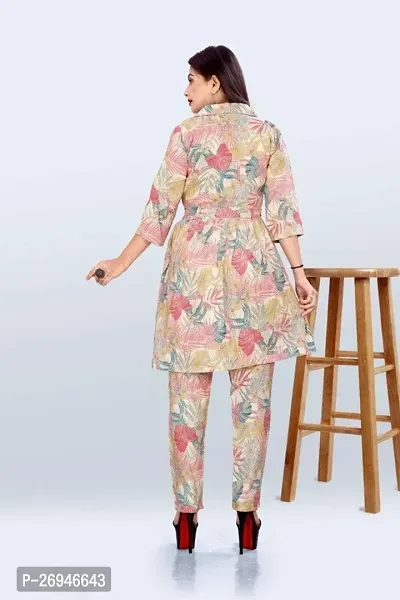 Reliable Printed Rayon Slub Short Kurta with Pant Set For Women-thumb2