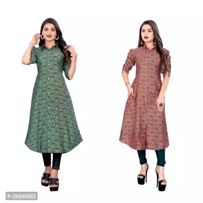 Reliable Printed Chanderi Silk Kurta For Women- 2 Pieces-thumb0