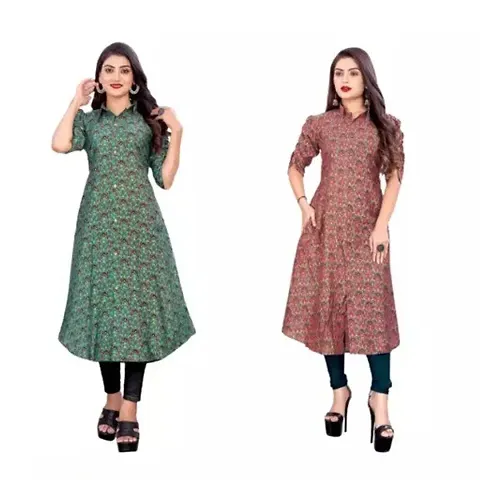 Reliable Printed Chanderi Silk Kurta For Women- 2 Pieces