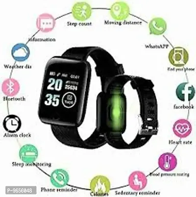 Id116 Ultra Heart Rate Multi Faces Smart Watch Black Pack Of 1 Smartwatch Black Strap-thumb0