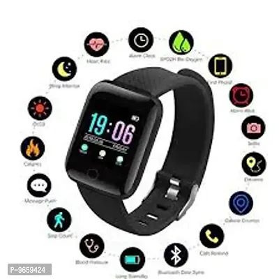 ID116 Smart Watch with Camera and Activity Tracker Plus Bluetooth Smart Fitness Band with Heart Rate Activity Tracker Waterproof Body, Step and Calorie Counter, Blood Pressure,for Men/Women-thumb0