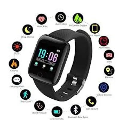 ID116 Smart Watch with Camera and Activity Tracker Plus Bluetooth Smart Fitness Band with Heart Rate Activity Tracker Waterproof Body, Step and Calorie Counter, Blood Pressure,for Men/Women