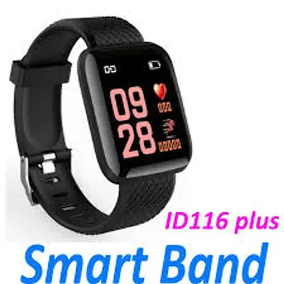 ID116 MAX HEART RATE SLEEP TRACKER BLUETOOTH SMART WATCH(PACK OF 1) Smartwatch  (Black Strap, free)