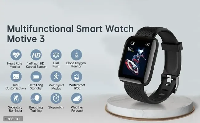 Id116 Plus Smart Bracelet Fitness Tracker Color Screen Smartwatch Heart Rate Blood Pressure Pedometer Sleep M