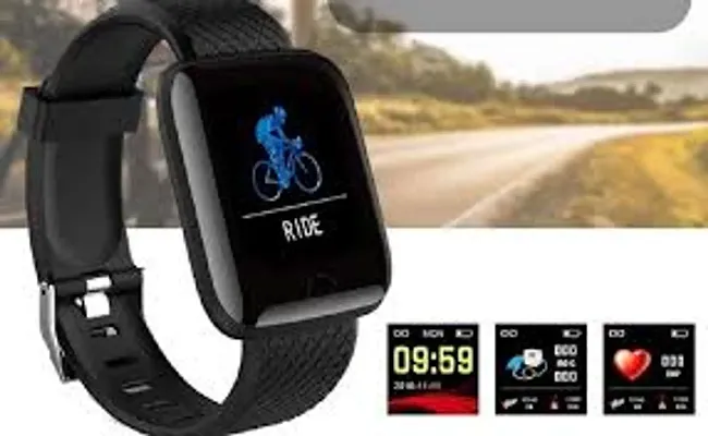 ID116 Plus Bluetooth Fitness Smart Watch for Men Women and Kids Activity Tracker (Black)