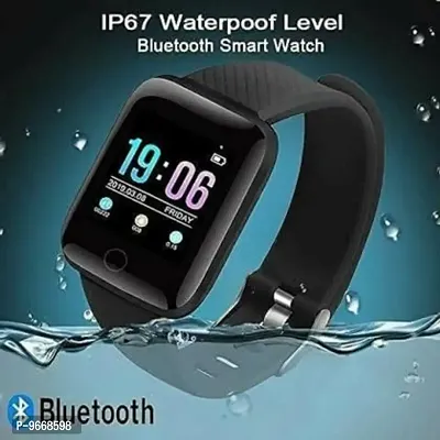 a ID116 latest fit bracelet Smartwatch  (Black Strap, free size)-thumb0