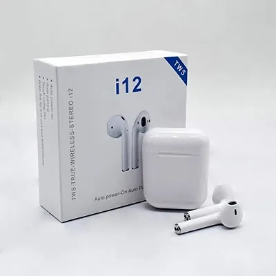 I12 Tws Truly Wireless Bluetooth Buds Bluetooth Headset White In The Ear Compatible With Xiaomi Lenovo Apple Oneplus Redmi Mi Mivi Dizo Samsung Sony Gionee Oppo Boult Vivo Boat Rea