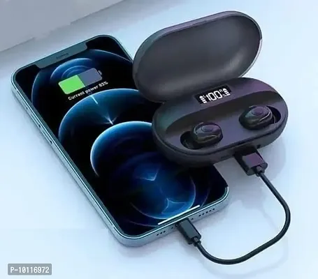 T2 Earbuds 5.0 Wireless earphone CVC8.0 noise cancelling with power bank Bluetooth Headset  (Black, True Wireless)-thumb0