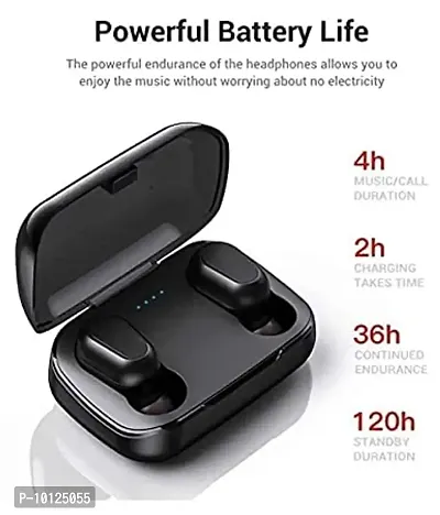 L21 Air Port Waterproof Stereo Bluetooth Truly Wireless In Ear Earbuds With Mic Black Compatible With Xiaomi Lenovo Apple Oneplus Redmi Mi Mivi Dizo Samsung Sony Gionee Oppo Boult Vivo-thumb0