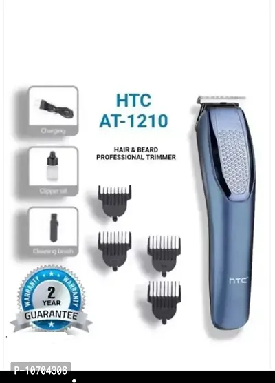 HTC AT-1210 Rechargeable Hair Beard Moustache Trimmer for Men (Pack of 1) Runtime: 100 min Trimmer High Power Trimmer Motor (Blue)-thumb0