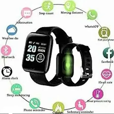 Id116 Ultra Heart Rate Multi Faces Smart Watch Black Pack Of 1 Smartwatch Black Strap-thumb0