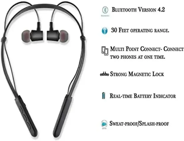 B11 Truly Wireless Bluetooth On Ear Neckband Earphone with Mic Bluetooth Headset