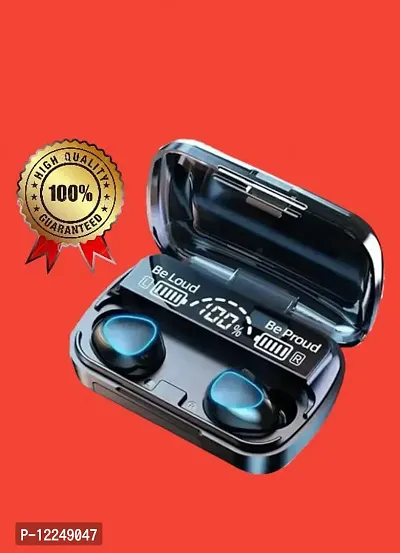 M10 TWS Bluetooth 5.1 Earphone Charging boxwireless Earbuds Stereo Sports Waterproof with Microphone True Wireless Bluetooth Headset (Black)-thumb0