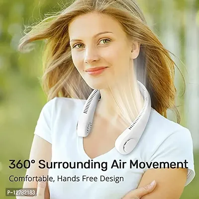 Neck Fan - 2000mAh Battery Operated Fan Rechargeable - Personal Portable Fan - 360deg; Cooling USB Wearable Fan - Low Noise, Up to 8Hrs Use Time Hanging Around Neck Fans-thumb0