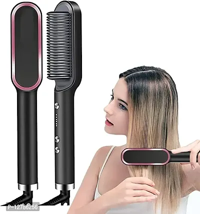 Hair Straightener FH909 Hair Straightener Brush (Hair Straightener Comb for Women  Men,) Hair Straightener (Black, White, Red, Dark Green)