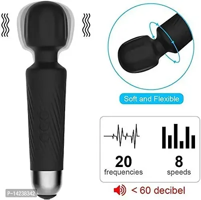 Hand Body Massager Electric Handheld Full Body Massager with 3 Massage Heads for Pain Relief and Relaxation, Back, Leg  Foot, Black-thumb0