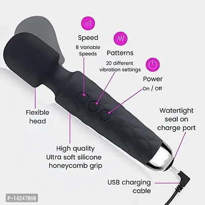 Women's Battery Operated Waterproof Rechargeable Cordless Handheld Wand Vibrate Machine, Personal Body Massager Perfect for Pain Relief Massage-thumb0