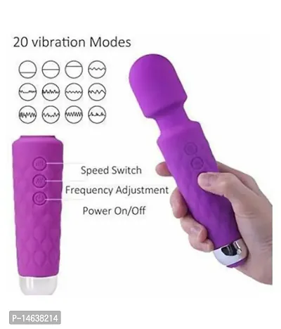 Rechargeable Battery Powered Personal Body Wand Cordless Massager for Full Body with 20 Vibration Modes and Water Resistant