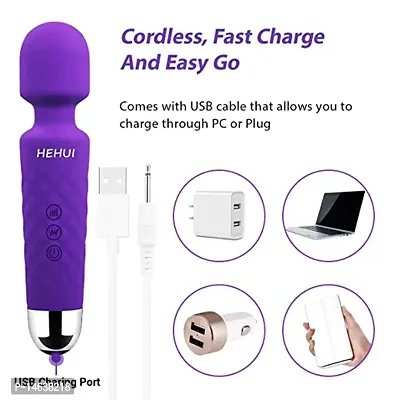 Personal Electric Body Massager 20+ Vibration Modes Rechargeable, Handheld, Cordless, Waterproof, for Women and Men, Flexible Head for Targeted Compression