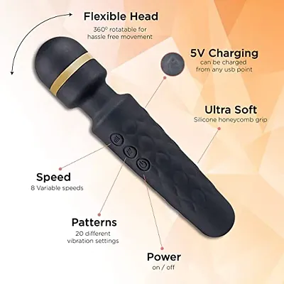 ersonal Electric Wand Massager - 20 Patterns  8 Speeds - Strong Magic Vibration  Back Massage - Men  Women - Perfect for Tension Relief, Muscle, Soreness, Recovery