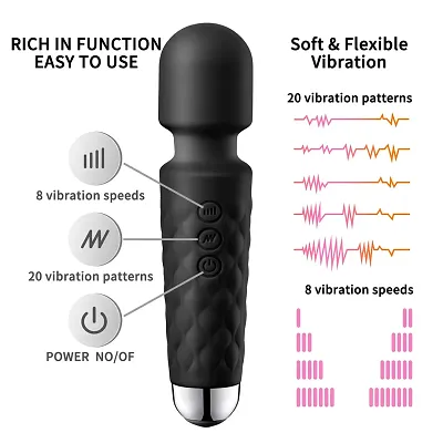 Mini Back Massager, Rechargeable Waterproof Cordless Back Wand Massager for Neck Shoulder Back Body Massage Sports Recovery Muscle Aches