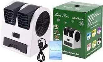 Mini AC USB Battery Operated Air Conditioner Mini Water Air Cooler Cooling Fan Blade Less Duel Blower with Ice Chamber Perfect for Desk,Office,Study,Library,Room,Home,car,Outdoo-thumb1