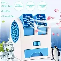 Mini AC USB Battery Operated Air Conditioner Mini Water Air Cooler Cooling Fan Blade Less Duel Blower with Ice Chamber Perfect for Desk,Office,Study,Library,Room,Home,car,Outdoo-thumb1