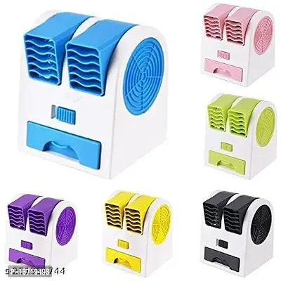 Mini AC USB Battery Operated Air Conditioner Mini Water Air Cooler Cooling Fan Blade Less Duel Blower with Ice Chamber Perfect for Desk,Office,Study,Library,Room,Home,car,Outdoo-thumb2
