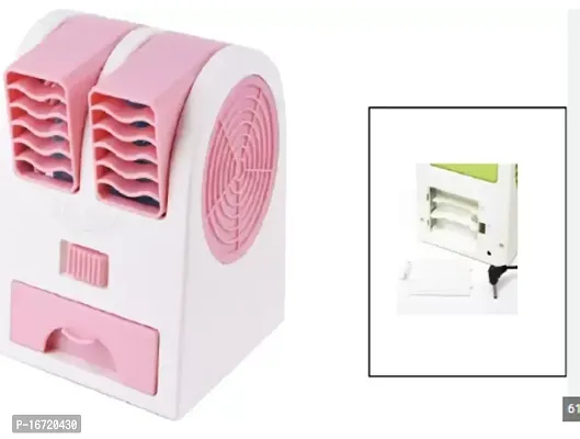 Mini AC USB Battery Operated Air Conditioner Mini Water Air Cooler Cooling Fan Blade Less Duel Blower with Ice Chamber Perfect for Desk,Office,Study,Library,Room,Home,car,Outdoo