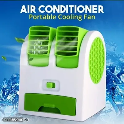 Mini AC USB Battery Operated Air Conditioner Mini Water Air Cooler Cooling Fan Blade Less Duel Blower with Ice Chamber Perfect for Desk,Office,Study,Library,Room,Home,car,Outdoo