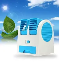 Mini AC USB Battery Operated Air Conditioner Mini Water Air Cooler Cooling Fan Blade Less Duel Blower with Ice Chamber Perfect for Desk,Office,Study,Library,Room,Home,car,Outdoo-thumb1