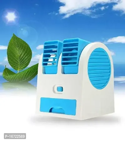 Mini AC USB Battery Operated Air Conditioner Mini Water Air Cooler Cooling Fan Blade Less Duel Blower with Ice Chamber Perfect for Desk,Office,Study,Library,Room,Home,car,Outdoo-thumb2