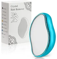 Crystal Hair Eraser for Women  Men, Magic Crystal Hair Remover Painless Exfoliation Hair Removal Tool for Arms Legs Back, Washable Crystal Epilator Without Shaving for Smooth Skin Gifts,Blue-thumb1
