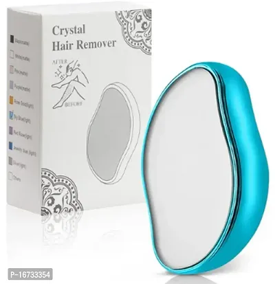 Crystal Hair Eraser for Women  Men, Magic Crystal Hair Remover Painless Exfoliation Hair Removal Tool for Arms Legs Back, Washable Crystal Epilator Without Shaving for Smooth Skin Gifts,Blue-thumb2