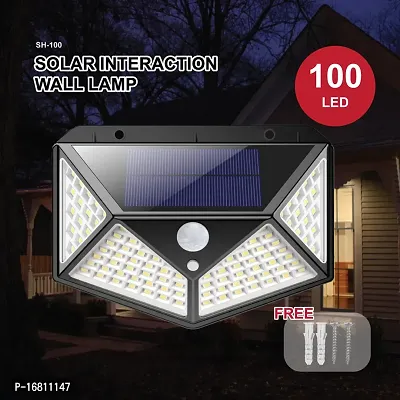 Solar Lights 100 LED Solar Power Outdoor Motion Sensor Light with LED On Both Side, Waterproof(100 LED - Pack of 1)-thumb0