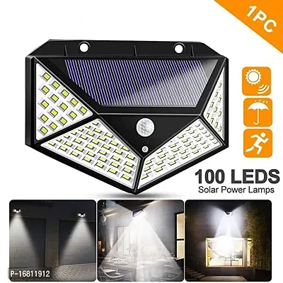 100 LED Solar Security Lightfor Garden, Outdoor, Deck Garage Lamp with Motion Sensor Solar Waterproof Wall Light Solar Powered Light with 3 Modes-thumb3
