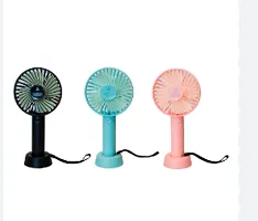 Fan USB Rechargeable Built-in Battery Operated Summer Cooling Desktop Fan with Standing Holder Handy Base Home Office Outdoor Travel, Multicolor (USB Handy Fan-thumb1