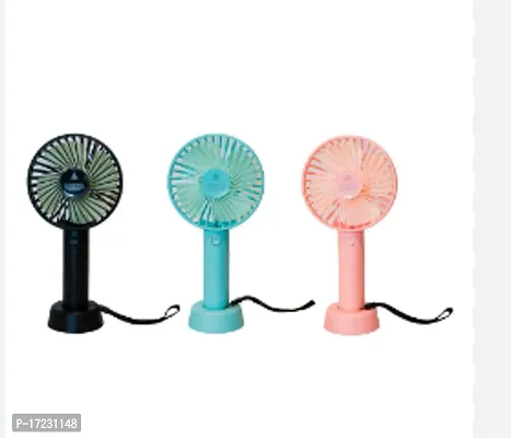 Fan USB Rechargeable Built-in Battery Operated Summer Cooling Desktop Fan with Standing Holder Handy Base Home Office Outdoor Travel, Multicolor (USB Handy Fan-thumb2