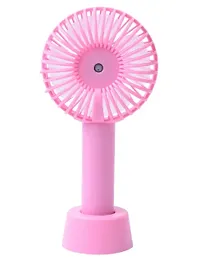 Fan USB Rechargeable Built-in Battery Operated Summer Cooling Desktop Fan with Standing Holder Handy Base Home Office Outdoor Travel, Multicolor (USB Handy Fan-thumb2